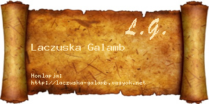 Laczuska Galamb névjegykártya